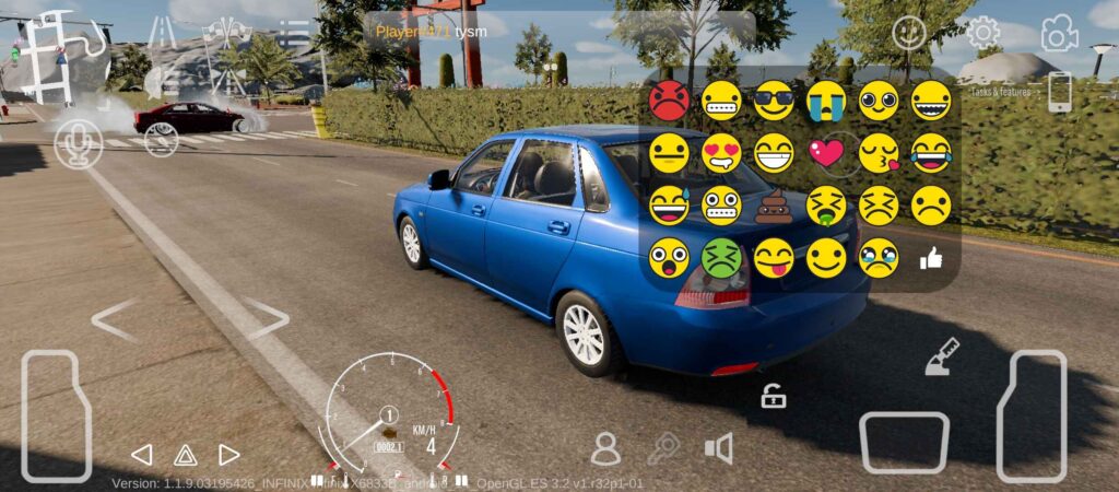 In-Game emogis in Car Parking Multiplayer 2 Mod Apk